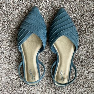 Seychelles blue suede flat